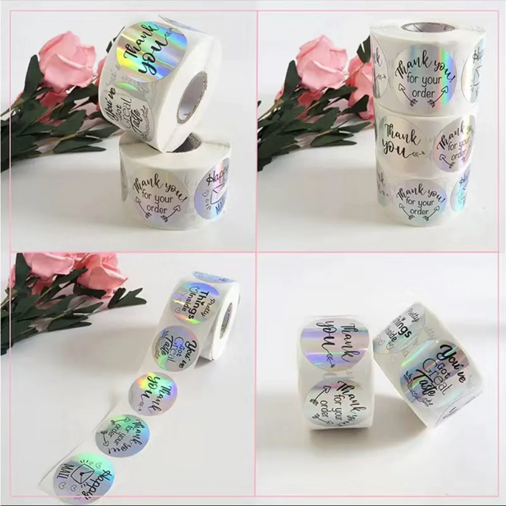 500 Roll Holographic Thank You Stickers PRICE IS FIRM - Picture 4 of 6
